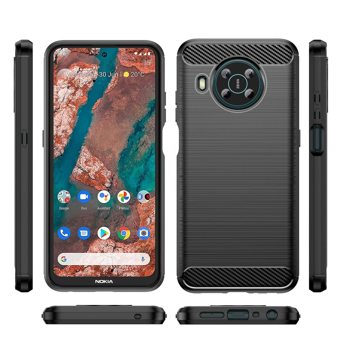 Carbon Case elastyczne etui pokrowiec Nokia X100 czarny – zdjęcie 8