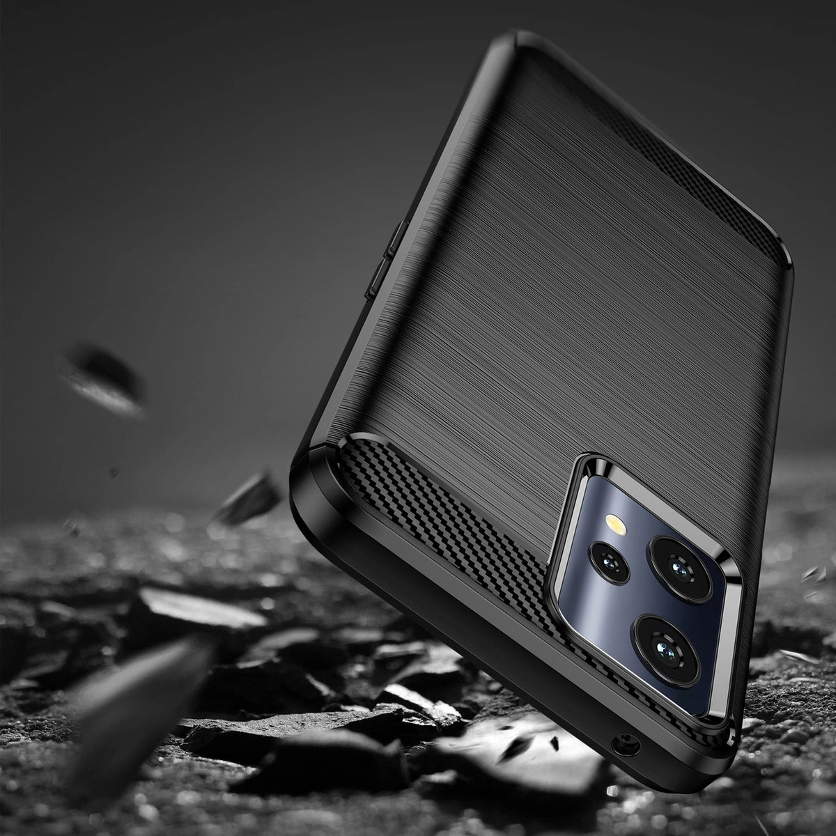 Carbon Case elastyczne etui pokrowiec Realme 9 Pro czarny – zdjęcie 9