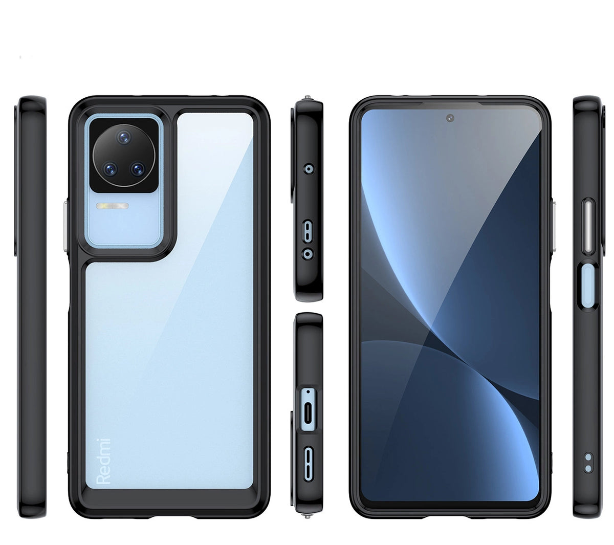 Outer Space Case etui Xiaomi Poco F4 5G pokrowiec z elastyczną ramką czarne – zdjęcie 7
