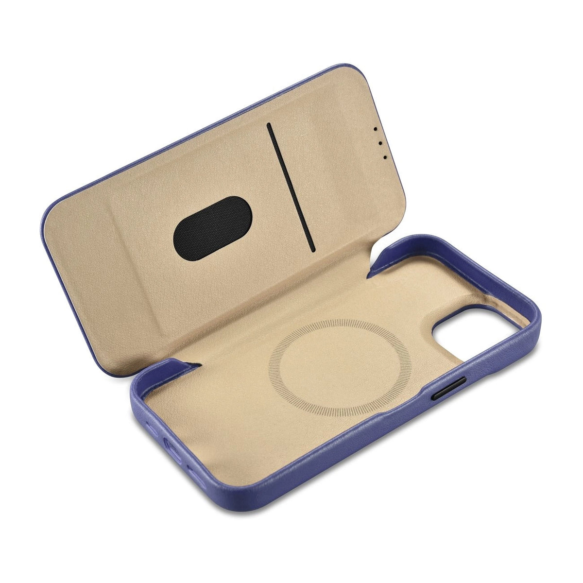 iCarer CE Leather Folio Case skórzane etui iPhone 14 Plus z klapką – zdjęcie 2