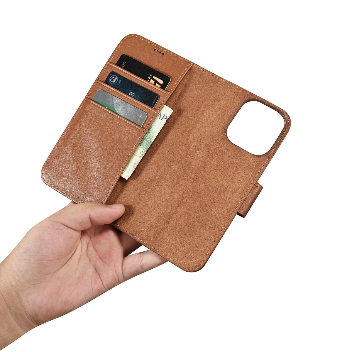 iCarer Wallet Case 2in1 etui iPhone 14 Pro skórzany pokrowiec z klapką – zdjęcie 14