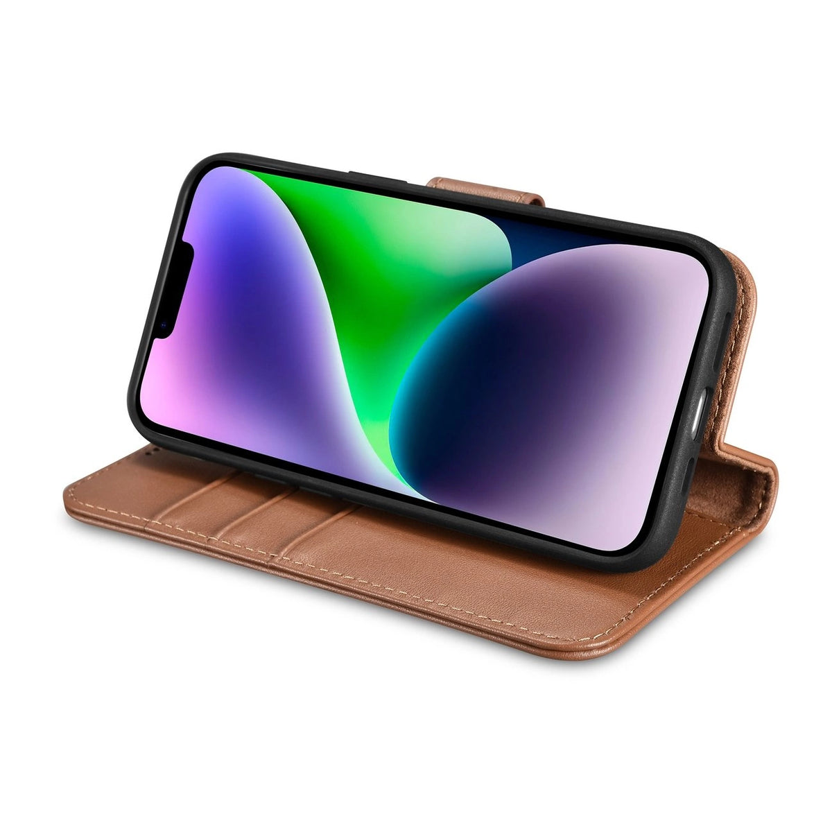 iCarer Wallet Case 2in1 etui iPhone 14 Plus skórzany pokrowiec z klapką – zdjęcie 8