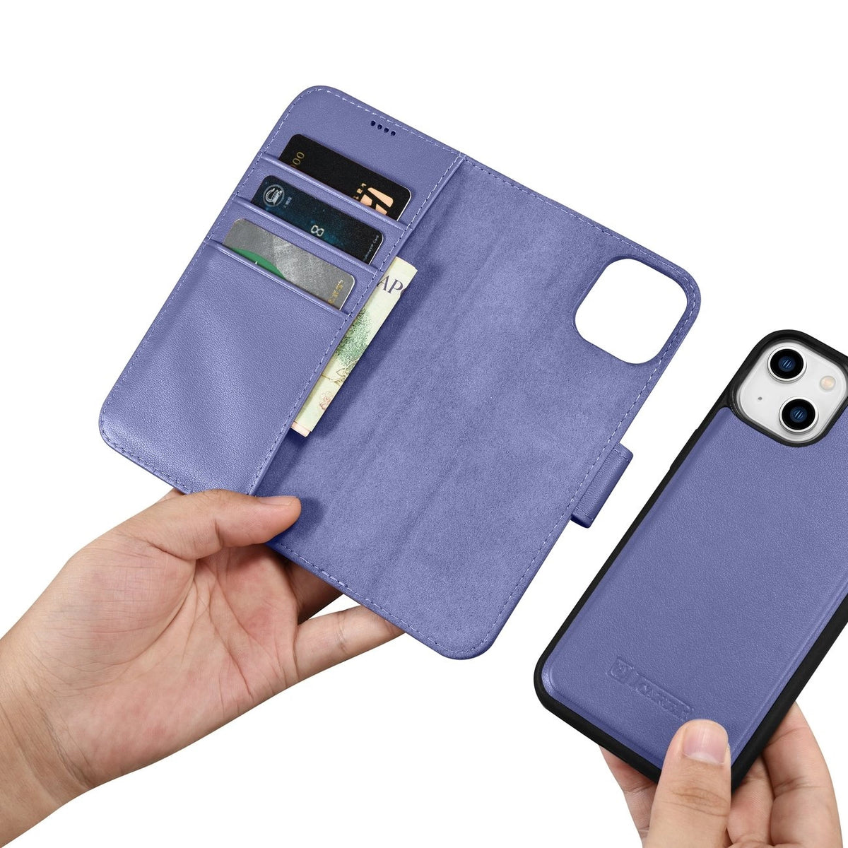 iCarer Wallet Case 2in1 etui iPhone 14 Plus skórzany pokrowiec z klapką – zdjęcie 15