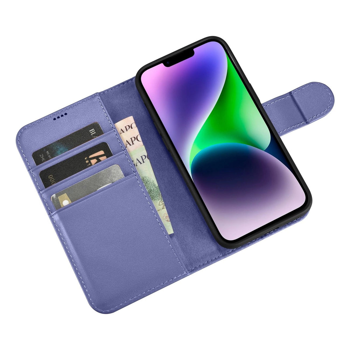 iCarer Wallet Case 2in1 etui iPhone 14 Plus skórzany pokrowiec z klapką – zdjęcie 9
