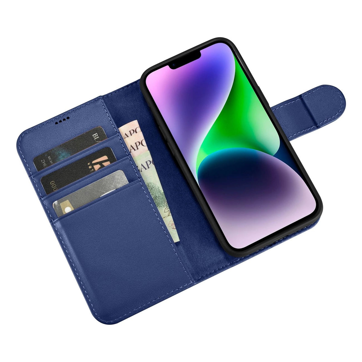 iCarer Wallet Case 2in1 etui iPhone 14 Plus skórzany pokrowiec z klapką – zdjęcie 10