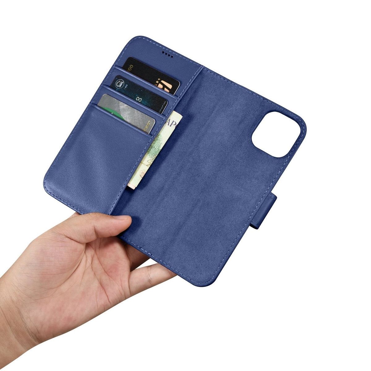 iCarer Wallet Case 2in1 etui iPhone 14 Plus skórzany pokrowiec z klapką – zdjęcie 16