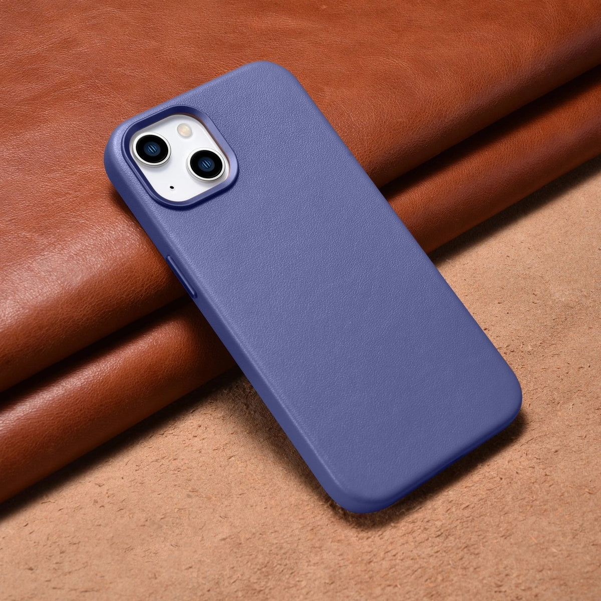 iCarer Case Leather pokrowiec etui z naturalnej skóry do iPhone 14 Plus – zdjęcie 13