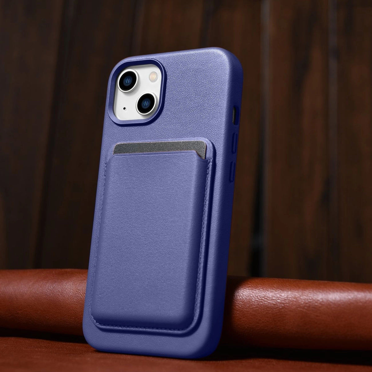 iCarer Case Leather pokrowiec etui z naturalnej skóry do iPhone 14 Plus – zdjęcie 15