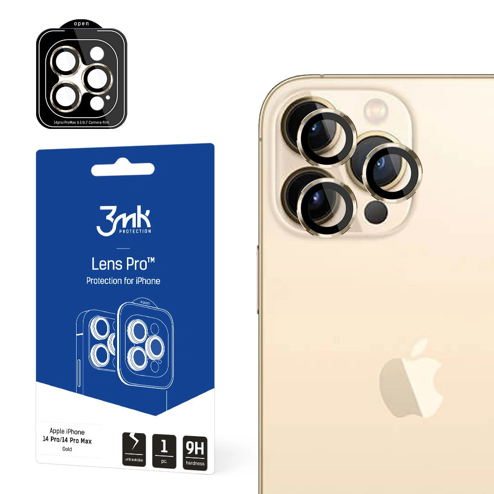 Osłona aparatu 3mk Lens Protection na iPhone 14 Pro / 14 Pro Max - złota