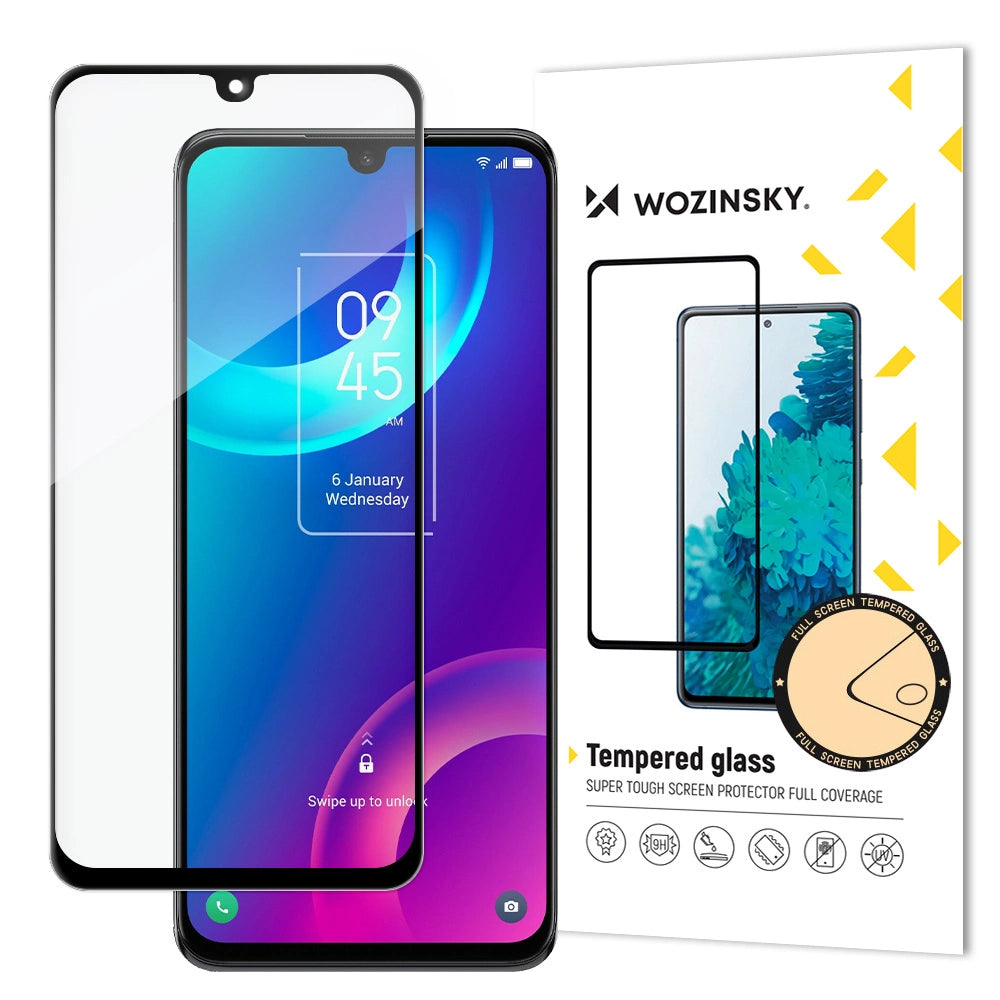 Wozinsky wytrzymałe na cały ekran z ramką Case Friendly TCL 30 Plus czarny