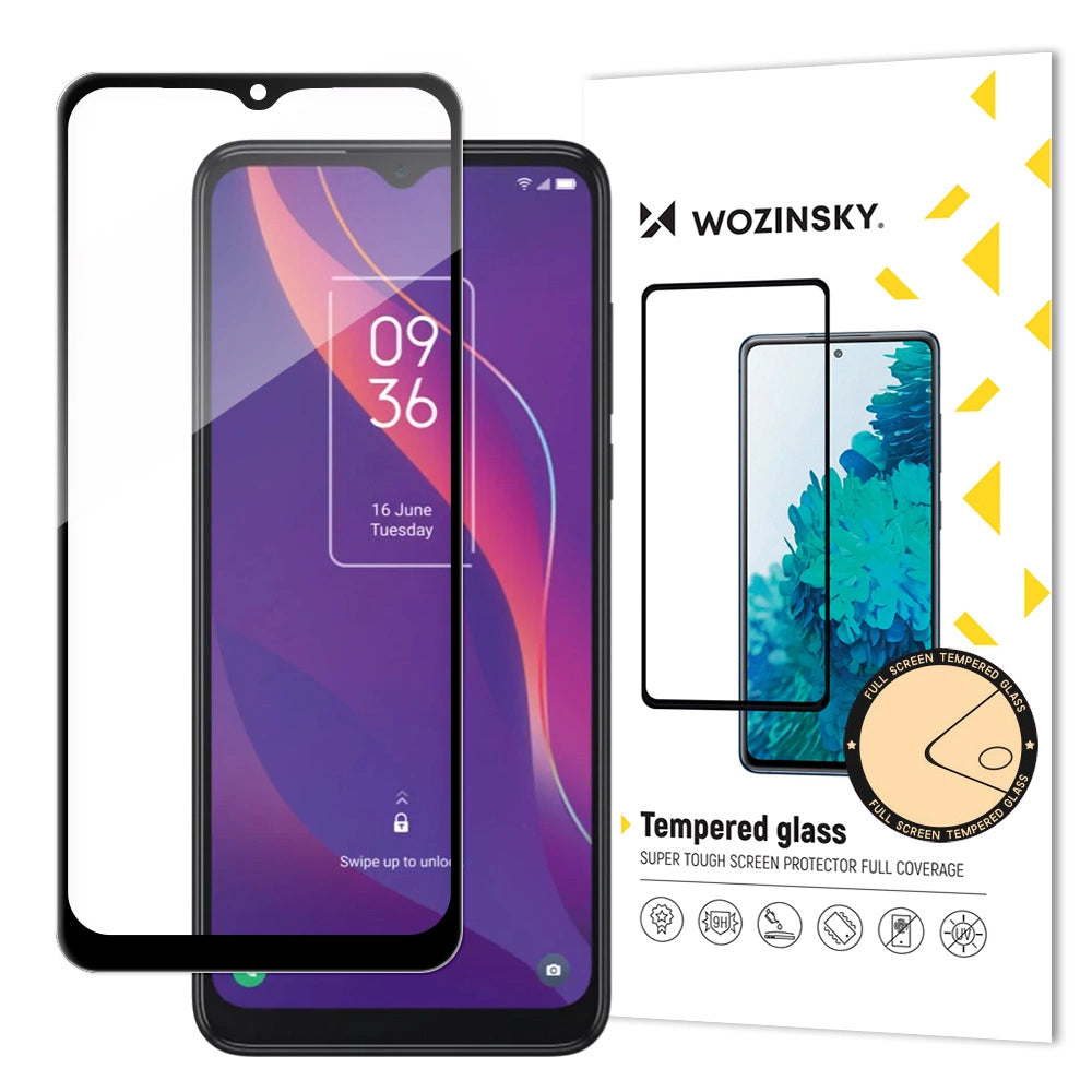 Wozinsky wytrzymałe na cały ekran z ramką Case Friendly TCL 306 czarny