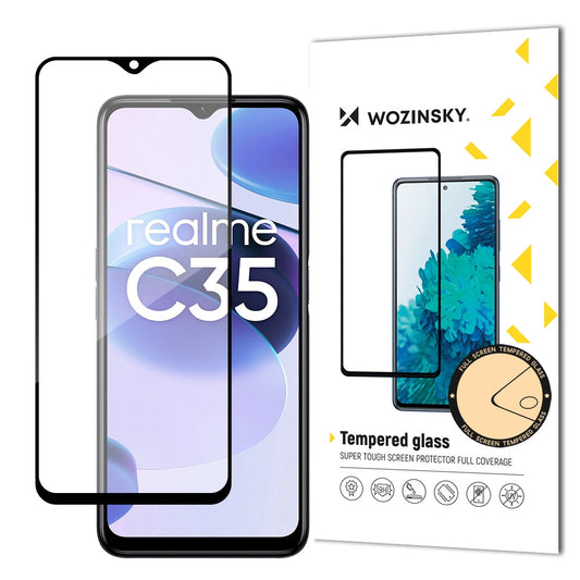 Wozinsky wytrzymałe na cały ekran z ramką Case Friendly Realme C35 czarny