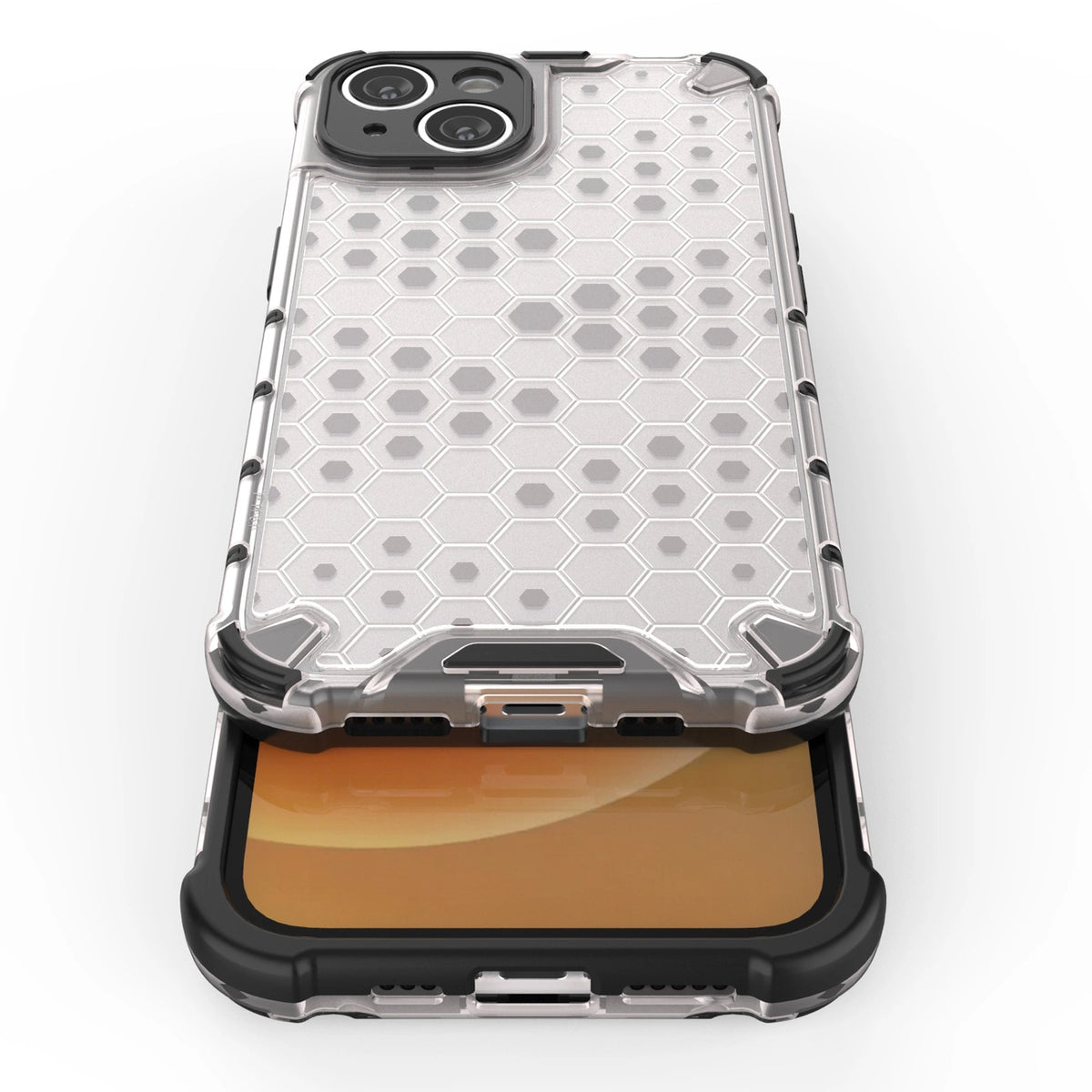 Honeycomb etui iPhone 14 pancerny hybrydowy pokrowiec czarne – zdjęcie 14