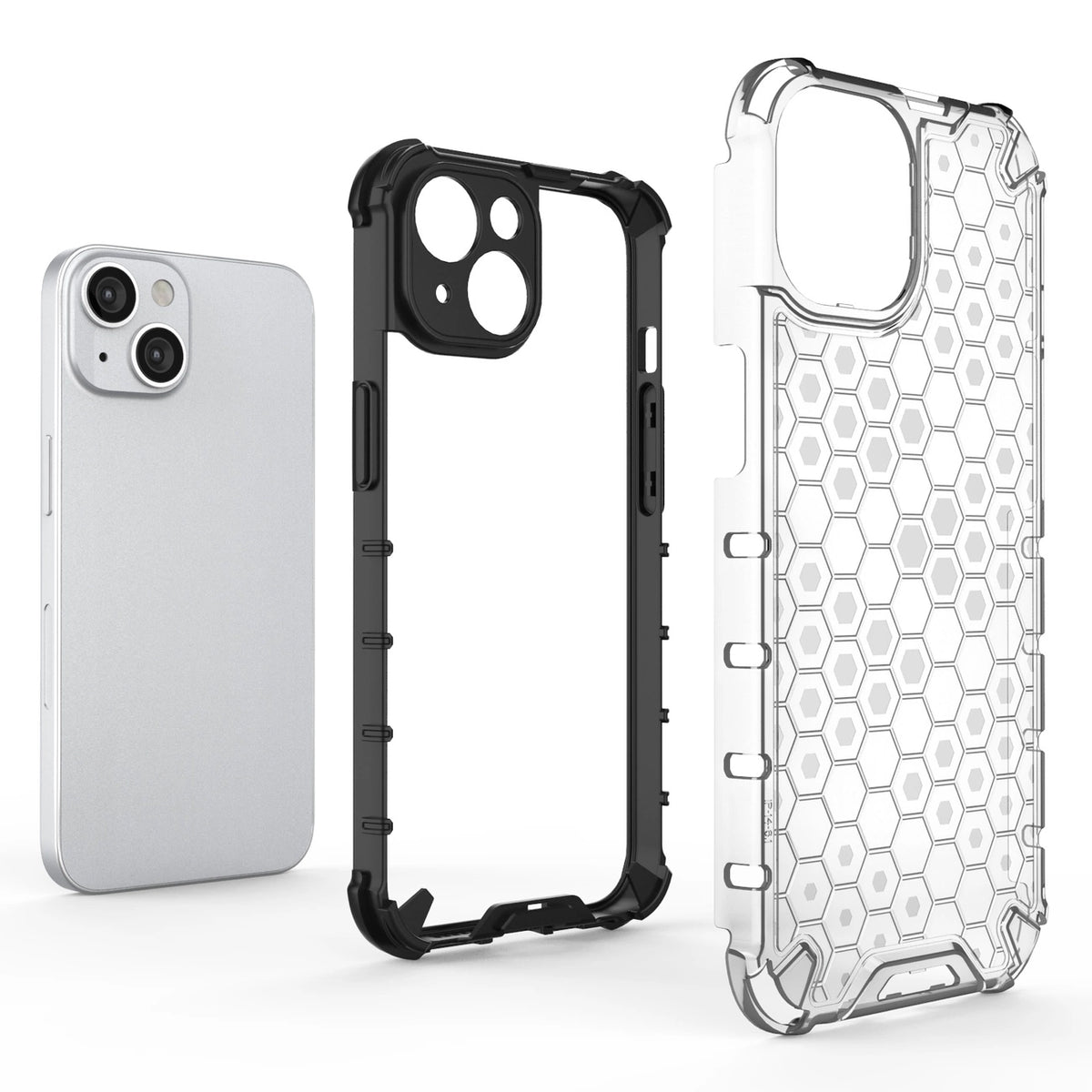 Honeycomb etui iPhone 14 pancerny hybrydowy pokrowiec czarne – zdjęcie 3