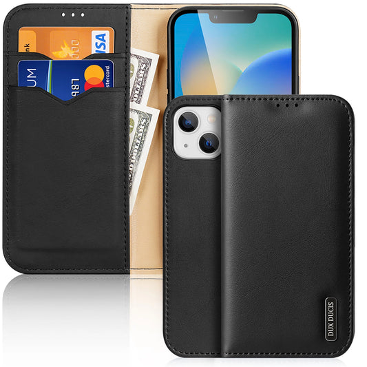 Dux Ducis Hivo skórzane etui z na karty i dokumenty iPhone 14 Plus czarny
