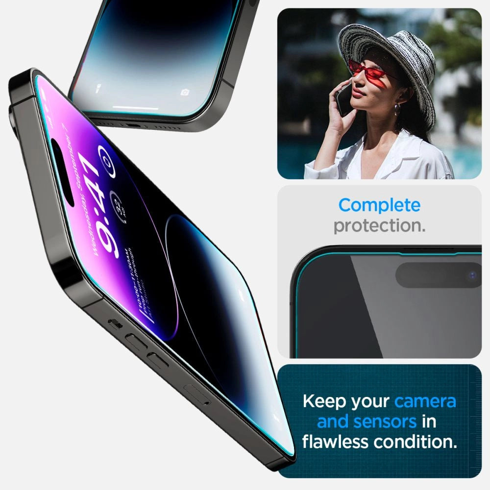 Szkło hartowane Spigen Glas.tR EZ Fit na iPhone 14 Pro - 2 szt. – zdjęcie 12