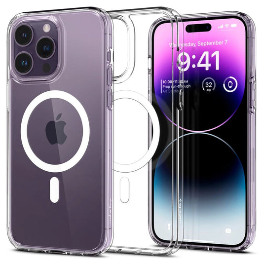 Etui Spigen Ultra Hybrid Mag z na iPhone 14 Pro - przezroczysto-białe