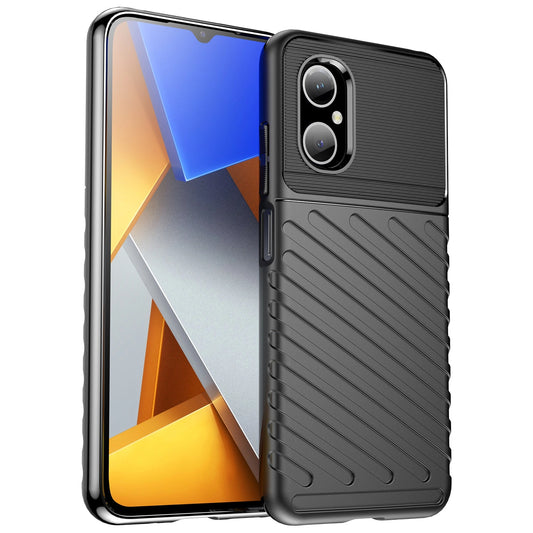 Thunder Case etui Xiaomi Poco M4 5G silikonowy pancerny pokrowiec czarne