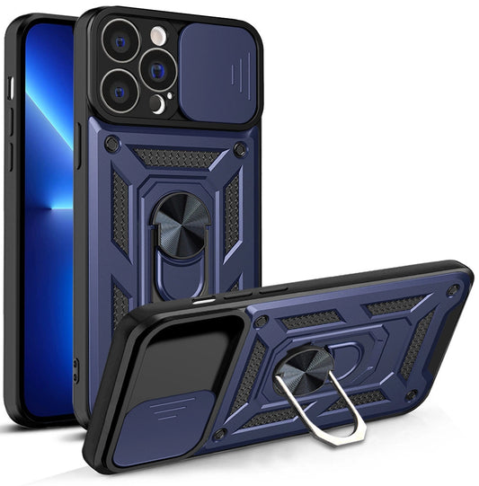 Hybrid Armor Camshield etui iPhone 13 Pro Max na aparat niebieskie