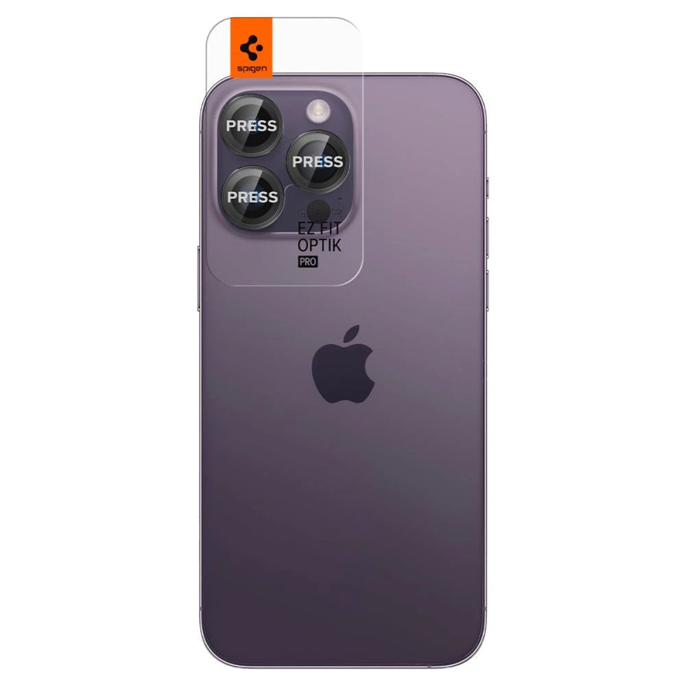 Osłona aparatu Spigen Glas.tR EZ Fit na iPhone 14 Pro - czarna 2 szt. – zdjęcie 11