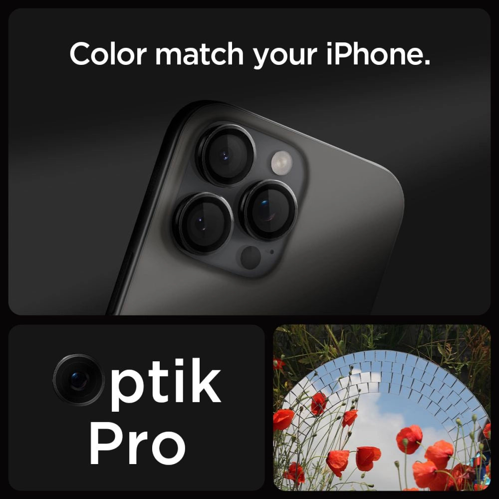 Osłona aparatu Spigen Glas.tR EZ Fit na iPhone 14 Pro - czarna 2 szt. – zdjęcie 14