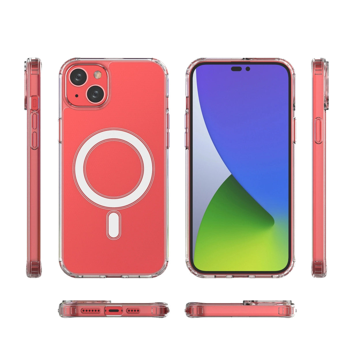 Etui magnetyczne do iPhone 14 Plus ze srebrnym ringiem - przezroczyste – zdjęcie 5