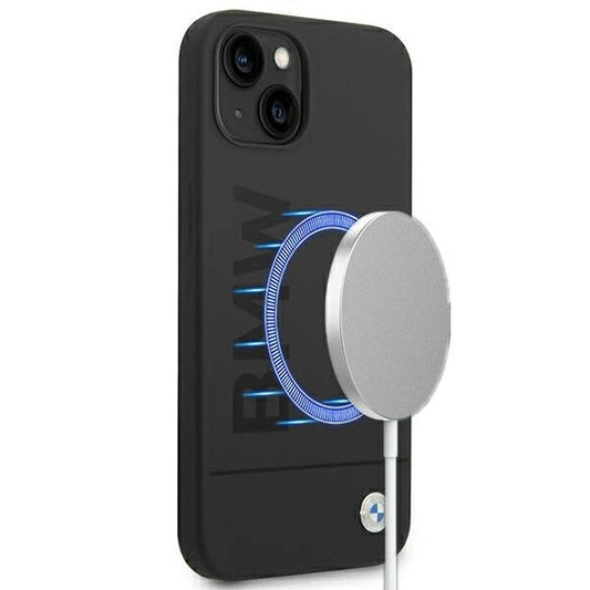 Etui BMW Silicone Signature Logo MagSafe na iPhone 14 Plus - czarne