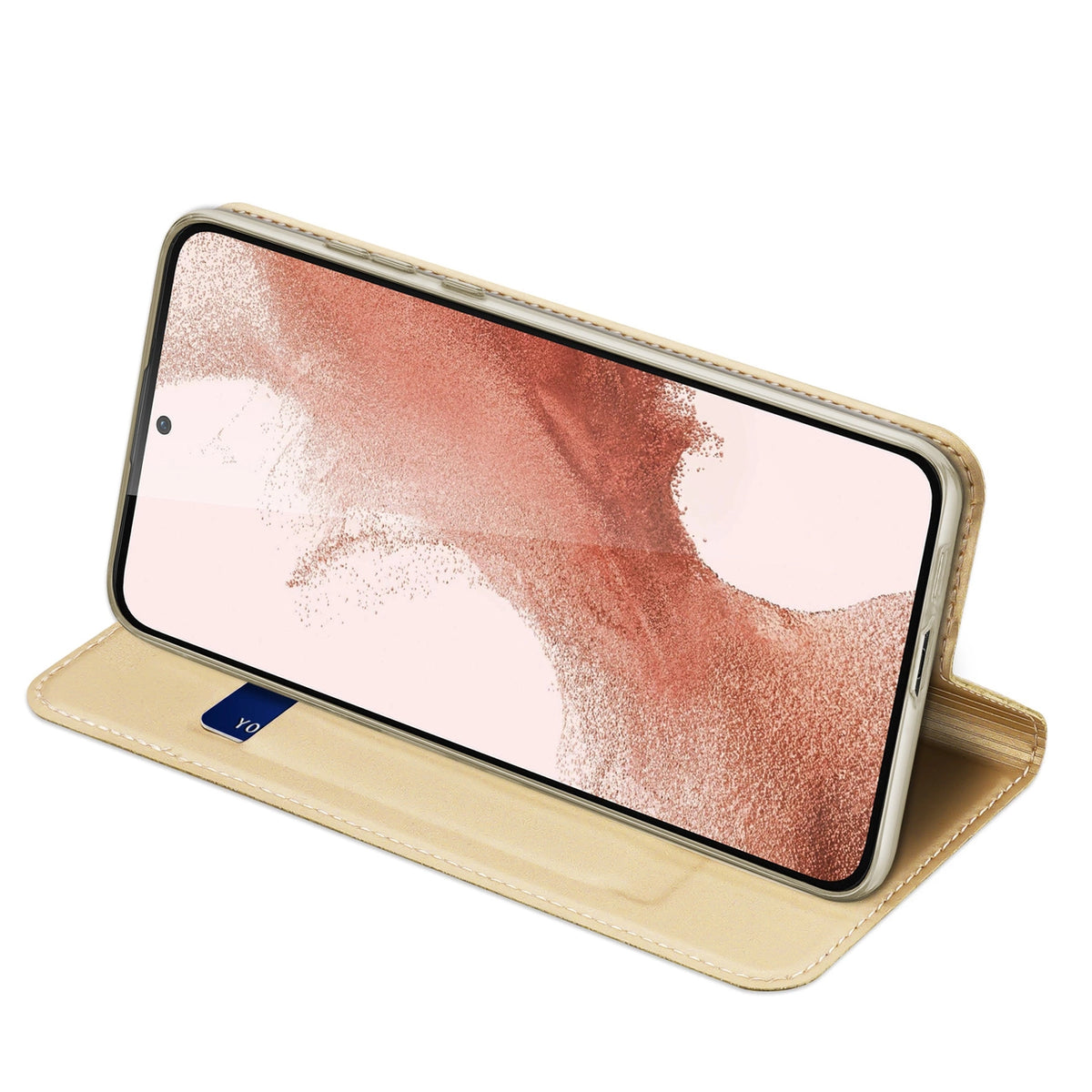 Dux Ducis Skin Pro etui Samsung Galaxy S23+ na kartę podstawka złote – zdjęcie 5