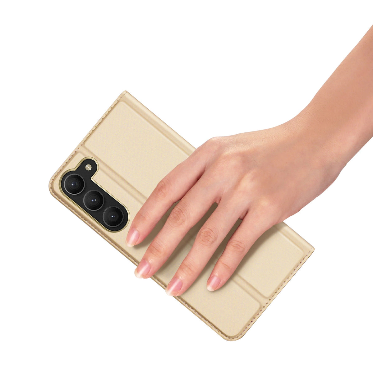Dux Ducis Skin Pro etui Samsung Galaxy S23+ na kartę podstawka złote – zdjęcie 7