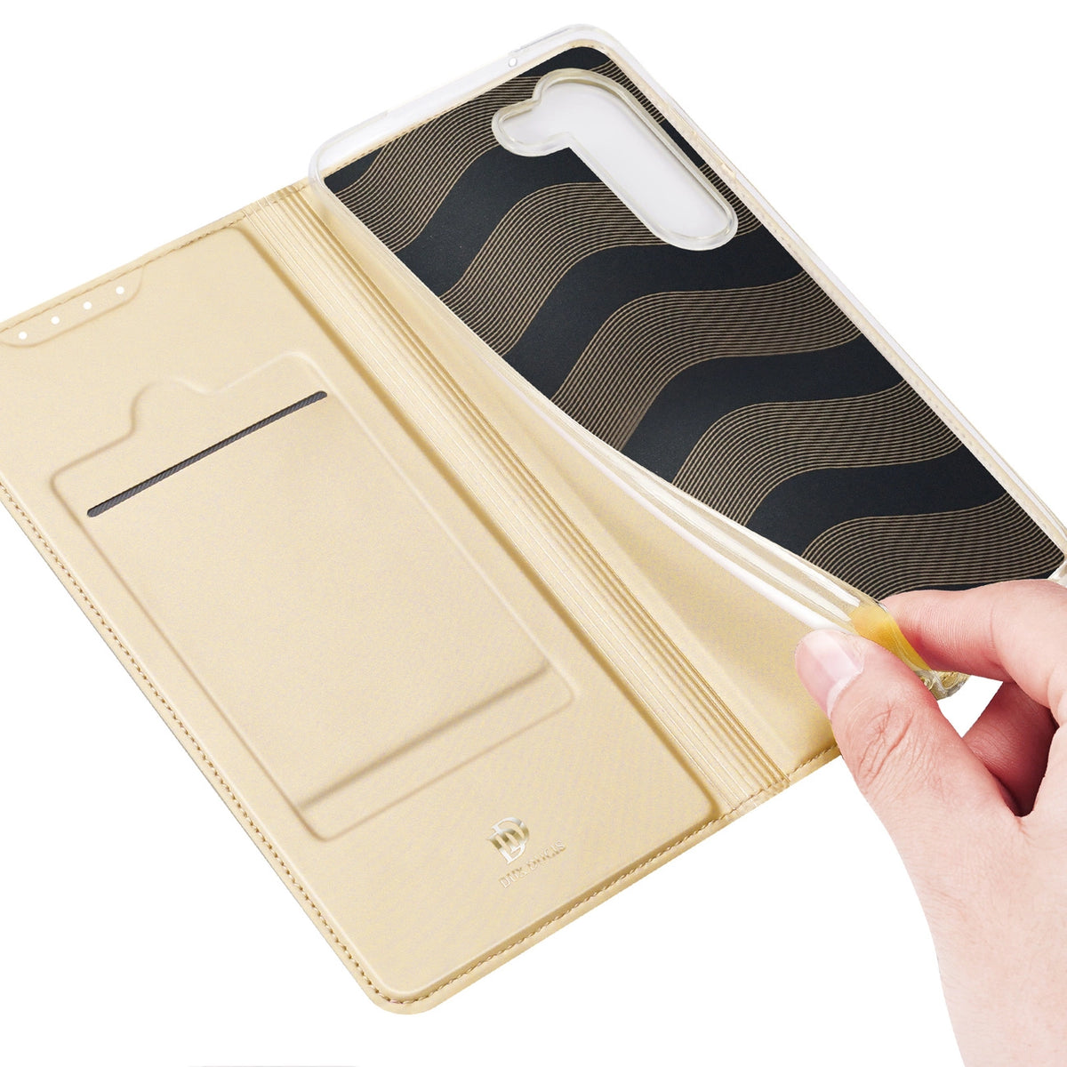 Dux Ducis Skin Pro etui Samsung Galaxy S23+ na kartę podstawka złote – zdjęcie 8