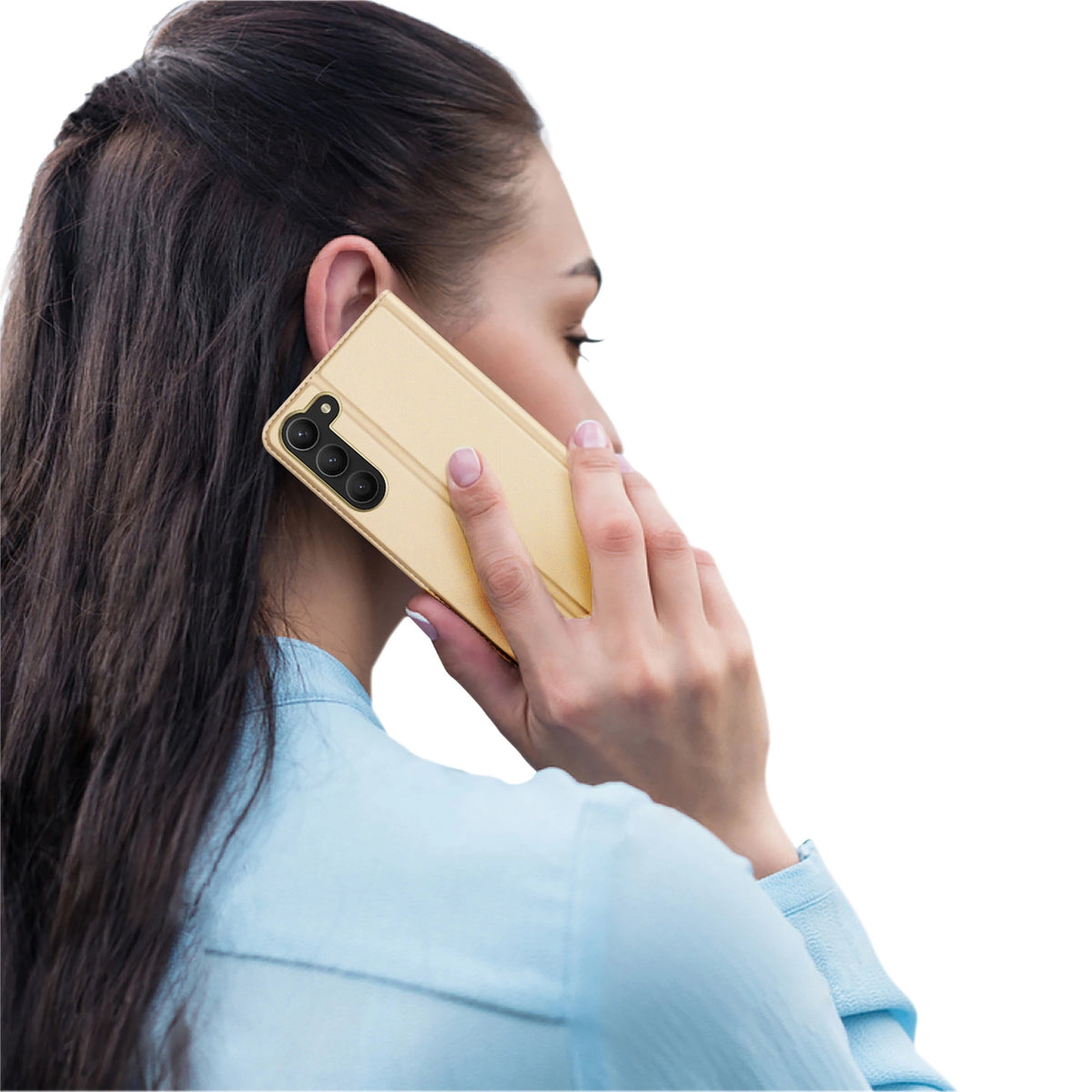 Dux Ducis Skin Pro etui Samsung Galaxy S23+ na kartę podstawka złote – zdjęcie 9