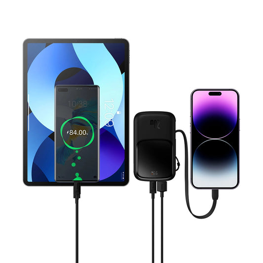 Powerbank 10000mAh 20W Baseus Qpow Pro Overseas Edition + kabel - czarny