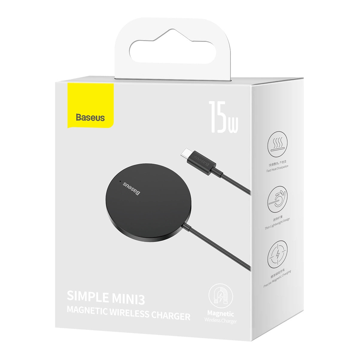 Baseus Simple Mini3 ładowarka indukcyjna MagSafe 15W czarny – zdjęcie 3