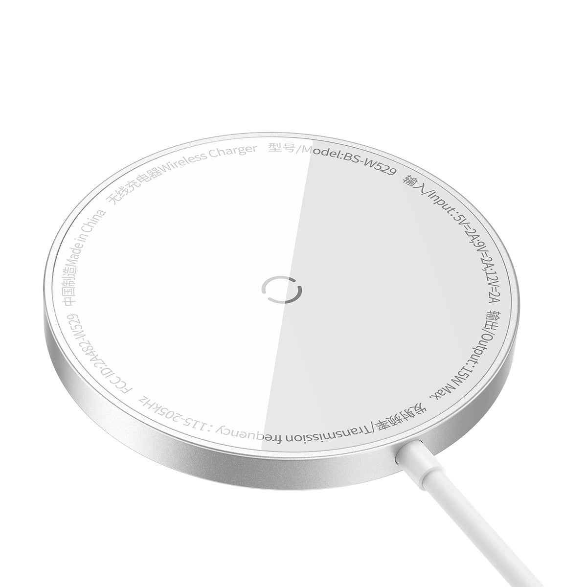 Baseus Simple Mini3 ładowarka indukcyjna 15W srebrny – zdjęcie 3
