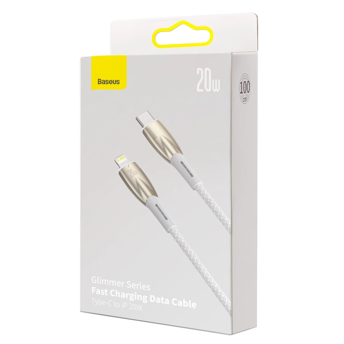 Kabel Baseus CADH000002 Lightning - USB-C PD 20W 480Mb/s 1m - biały – zdjęcie 4