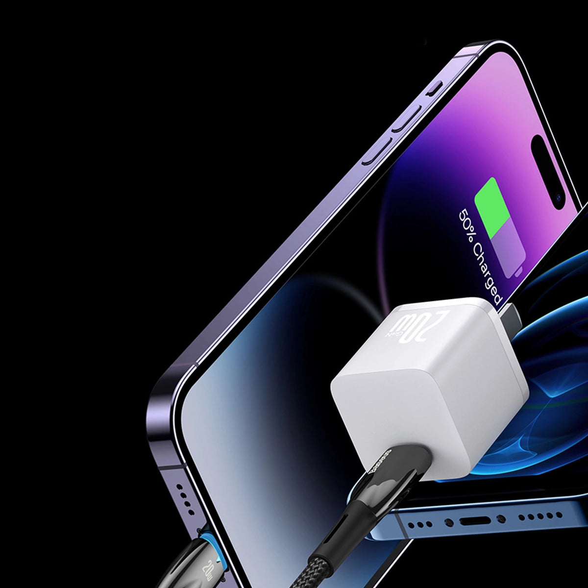Kabel Baseus CADH000002 Lightning - USB-C PD 20W 480Mb/s 1m - biały – zdjęcie 6