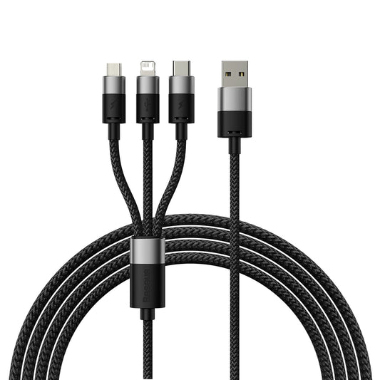 Kabel 3w1 USB - micro USB / Lightning / USB C 3.5A 1.2m Baseus - czarny