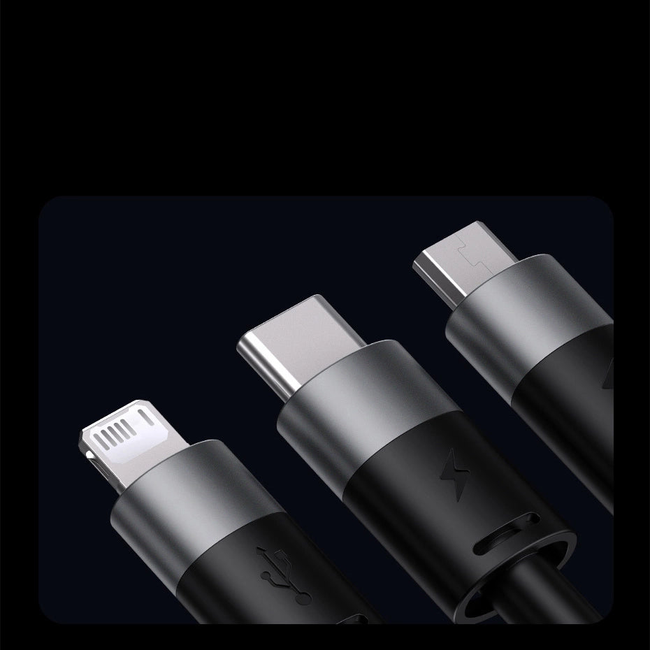 Kabel 3w1 USB - micro USB / Lightning / USB C 3.5A 1.2m Baseus - czarny