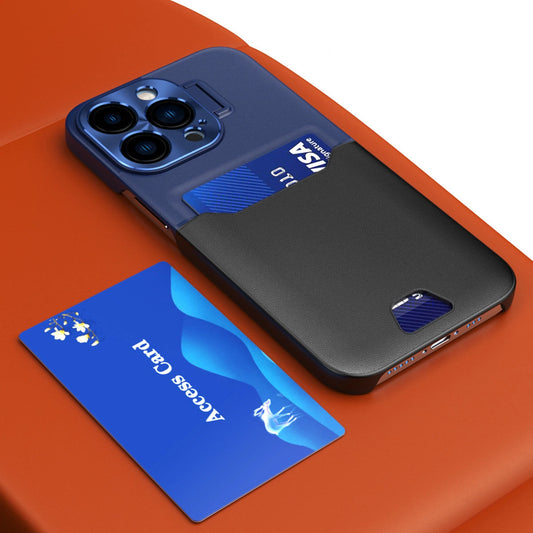 Leather Stand Case etui Samsung Galaxy S23 na kartę z podstawką niebieskie