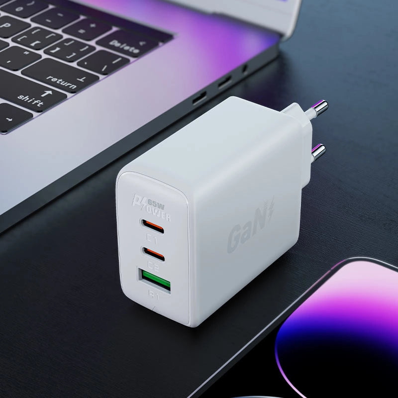 Acefast szybka ładowarka sieciowa GaN (2x USB-C / USB-A) PPS / PD / QC4+ – zdjęcie 3