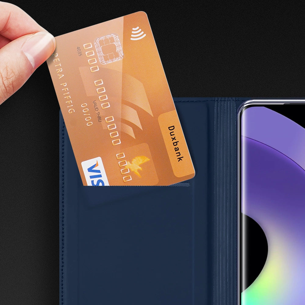 Dux Ducis Skin Pro etui do Realme 10 Pro+ na kartę podstawka niebieskie – zdjęcie 16