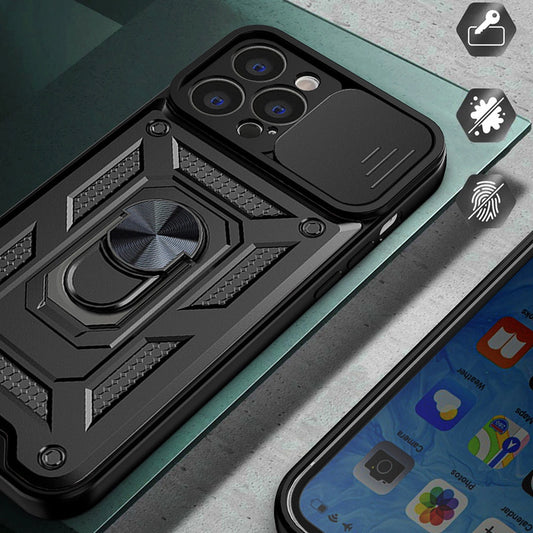 Hybrid Armor Camshield etui Vivo Y16 / Vivo Y02s pancerny na aparat czarne