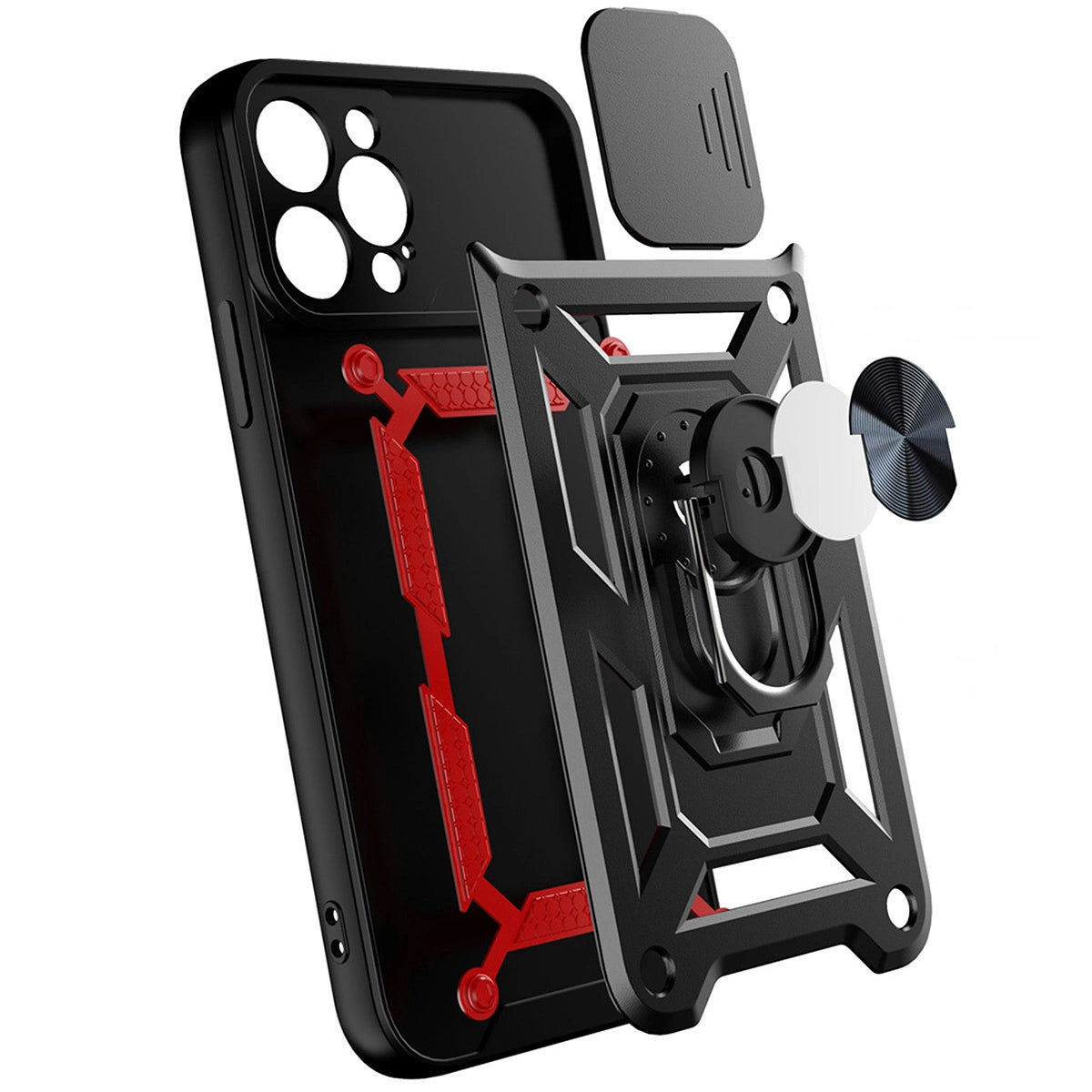 Hybrid Armor Camshield etui Realme 10 Pro+ pancerny na aparat czarne – zdjęcie 2