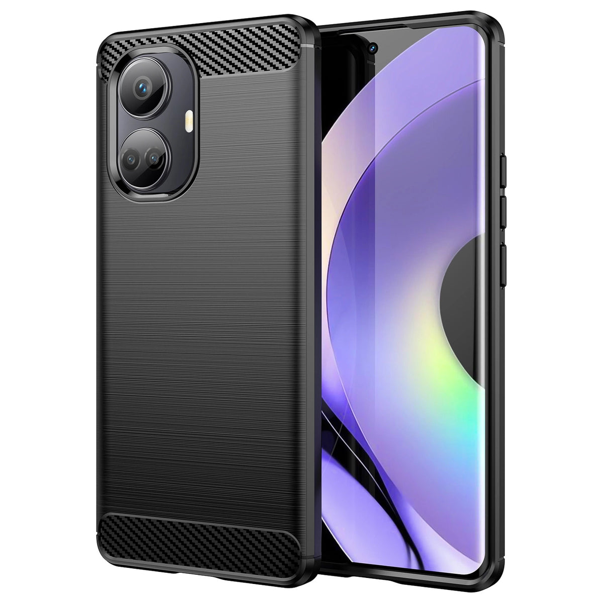 Carbon Case etui do Realme 10 Pro elastyczny silikonowy karbonowy