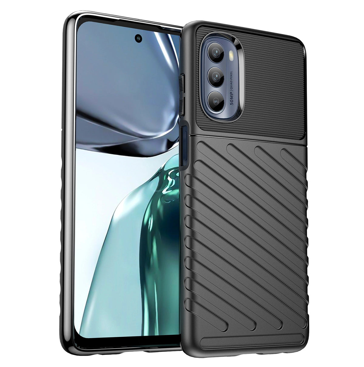 Thunder Case do Motorola Moto G62 5G silikonowy pancerny pokrowiec czarne