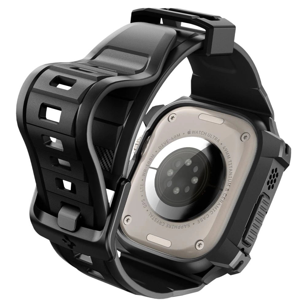 Etui z paskiem Spigen Rugged Armor Pro na Apple Watch Ultra 49 mm - czarne