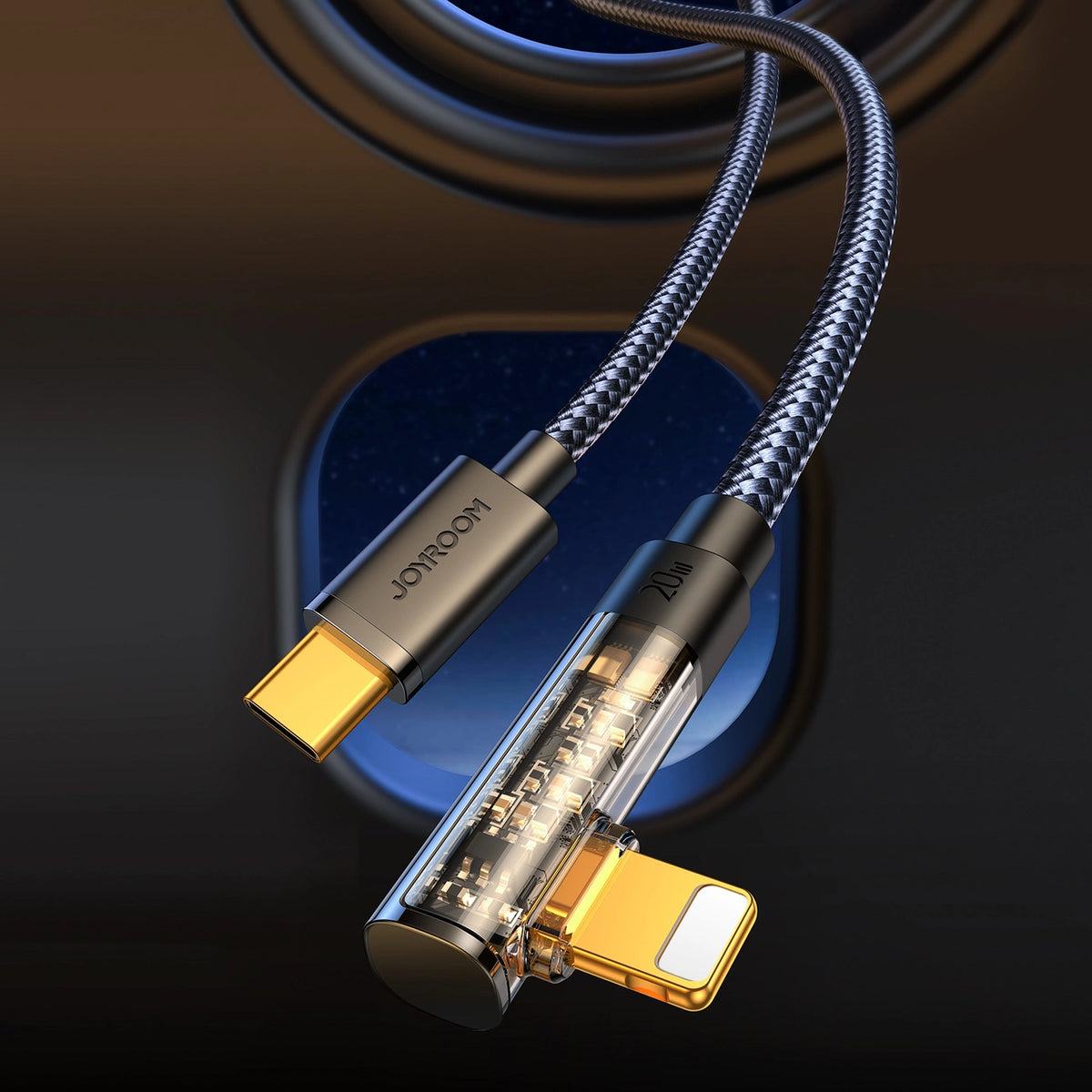Kabel Joyroom Gaming Cable S-CL020A6 Lightning (kątowy) / USB-C - czarny – zdjęcie 15