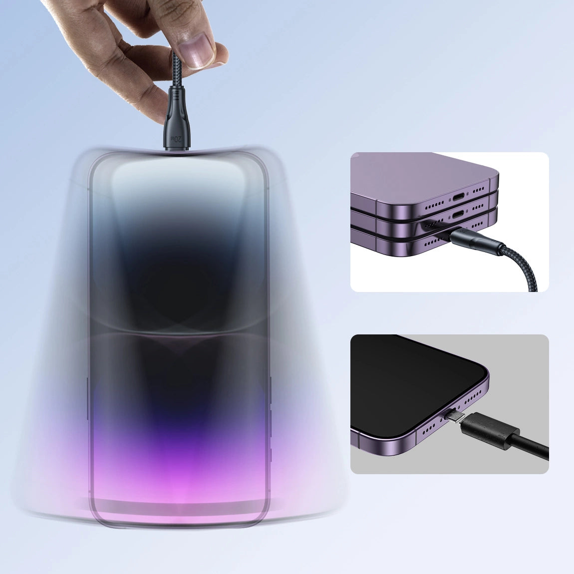 Kabel Joyroom Surpass Series A11 Lightning / USB-C 20W 1.2 m - czarny – zdjęcie 11