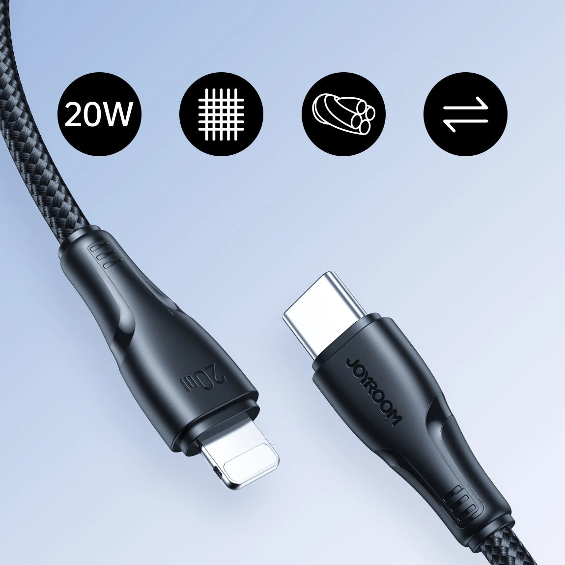 Kabel Joyroom Surpass Series A11 Lightning / USB-C 20W 1.2 m - czarny – zdjęcie 8