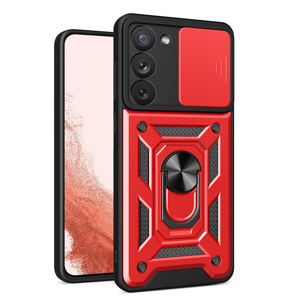 Hybrid Armor Camshield etui do Samsung Galaxy S23+ na aparat czerwone